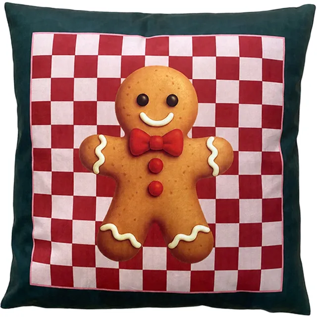 Clayre & Eef Sierkussen 45x45 cm Bruin Polyester Gingerbread man