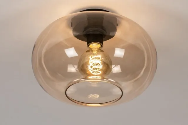 Lumidora Plafondlamp 74442 - Plafonniere - OSLO - E27 - Zwart - Geel - Metaal - ⌀ 30 cm