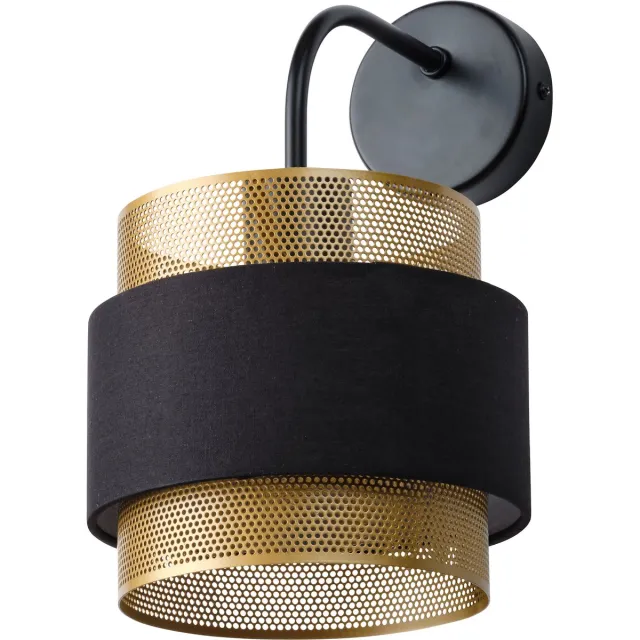 Osram DECOR Hornet wandlamp E27 Zwart Goud, wandlamp van Metaal en textiel, voor warme wandverlichting Zwart/goud