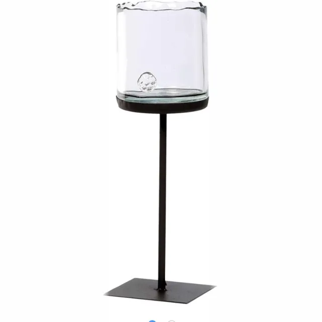 B-homedecoratie.be WMG Hurricane Light Sete – Kandelaar Zwart Metaal met Dik Glas – 35 cm diameter 12x12cm - inclusief dik stevig Glas