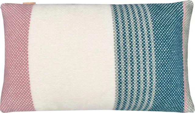 Malagoon Festivity wool cushion pastel rectangle groen, roze, offwhite