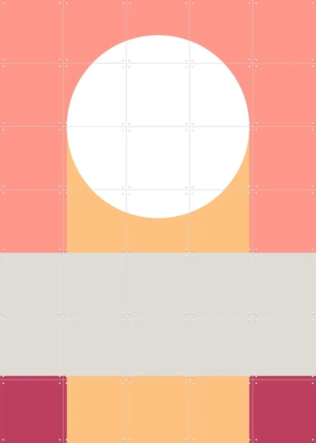 IXXI Many Shapes of... 2, Studio Kars + Boom - 100 x 140 cm - Grote wanddecoratie en posters - Grafisch Ontwerp, Abstract, Geometrische Kunst Roze