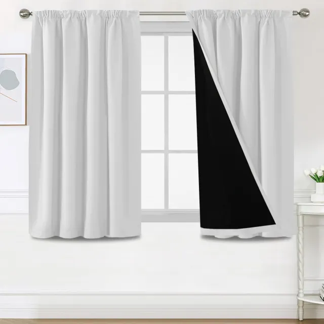 Ibenzoa 100% Thermogordijn – Koudebescherming, Set van 2, 137x117cm grijs