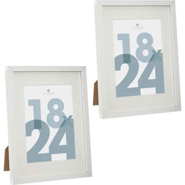 5Five® Atmosphera fotolijstje voor een foto van 18 x 24 cm - 2x - wit - foto frame Manu - modern/strak ontwerp