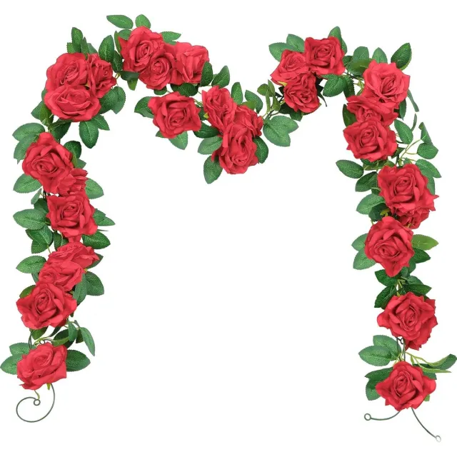 Famanu 4 Bundels kunstbloemen roze pioenrozen zijde boeketten kunstbloemen vaas decoratie voor bruiloft feest tafelopzetstukken bloemenarrangement binnen en buiten decoratieve ROOD