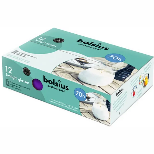 Bolsius Horeca Twilight - 104/96 - 12 stuks per verpakking - Paars Wit, paars