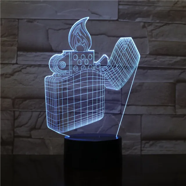 MC Living 3D Led Lamp Met Gravering - RGB 7 Kleuren - Aansteker