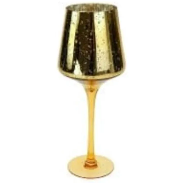 Werner Voss Kaarsenhouder Queen op Voet - Goud - Glas - 35 cm hoog -Werner Voss Divers