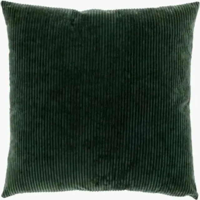 HOMELICIOUS Kussen shiny donker groen 45x45 donker groen rib
