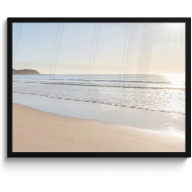 FrameYourWall Poster in lijst - Fotolijst 80x60 cm - Posters - Zee - Zon - Zand - Posterlijst zwart - Decoratie - Wanddecoratie woonkamer - Muurdecoratie slaapkamer