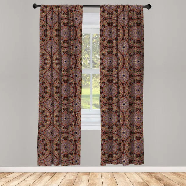 ABAKUHAUS Boho Raamgordijnen – 2-delig 75x175 cm – Meerkleurig Mehrfarbig