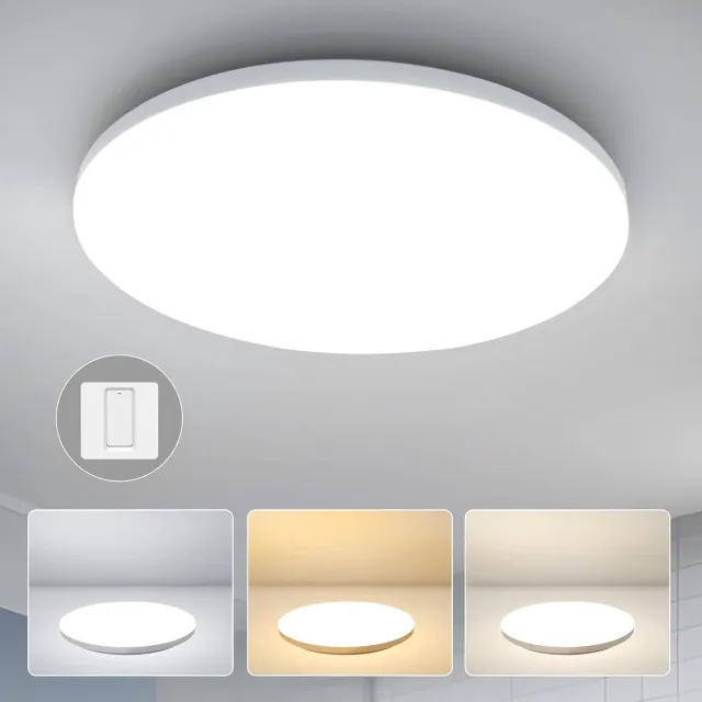 Ayangoods Plafondlamp voor Badkamer, Slaapkamer en Keuken - Modern Design - Helder Licht - Eenvoudige Installatie - Duurzaam en Stijlvol - Wit Witt