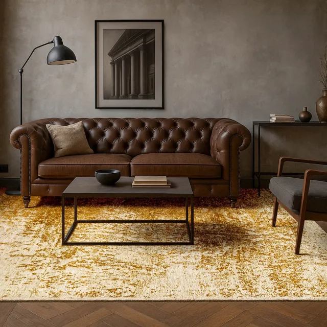 LOLA&MOI Binnen & Buiten Vloerkleed - 170 x 240 cm - Lola&Moi Reflect Toffee - Laagpolig Tapijt - Gerecycled PET - Made in Belgium - Circulair bruin