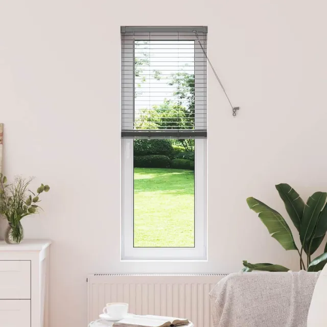 vidaXL Venetiaanse jaloezie Donkergrijs 130 x 45 cm 25 mm Aluminium
