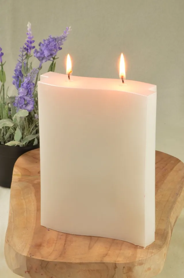 MilaNNE Adamo kaars met 2 pitten in perl mat wit - Gemaakt door Candles by Milanne - BEKIJK VIDEO