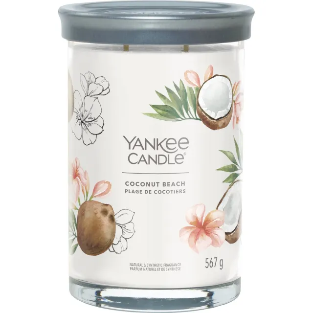 Yankee Candle Coconut Beach Large Tumbler Geurkaars - 100 branduren - twee lonten Wit