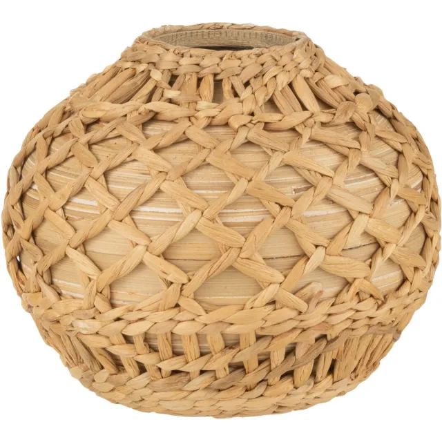 J-Line vaas Rieten - bamboe - naturel - medium - Ø 25.5 cm Beige