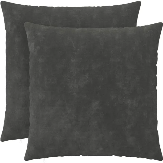 vidaXL Dekenkussen - 2 - st - HEERLEN - Antraciet - 80 - x - 80 - cm - Microfiber - Fleece