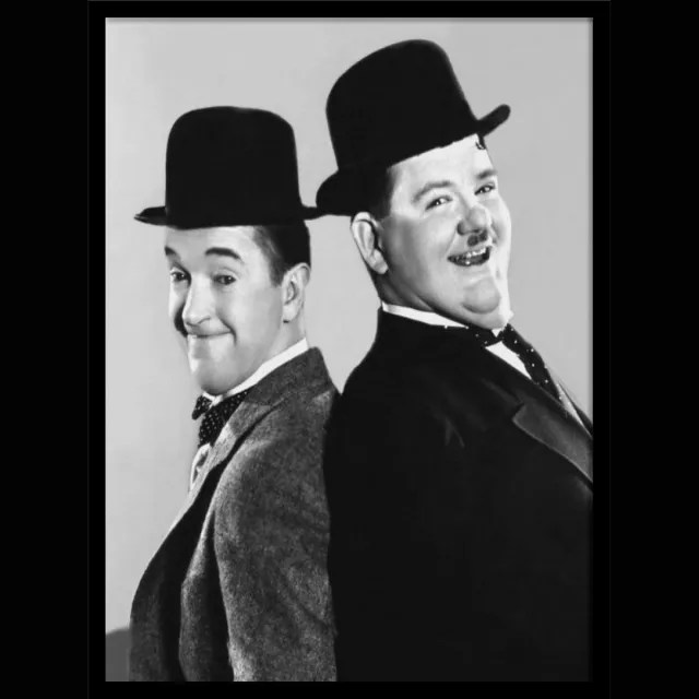 Posterpoint Laurel and Hardy poster - in mooie houten Fotolijst- Dikke en Dunne- film - Hollywood -print - ingelijst - 29.7 x 42 cm. multi