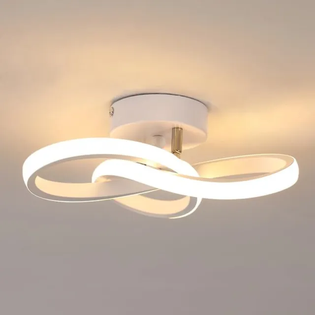 Zyronn Moderne LED-plafond lamp, 22 W Klavervorm 2500LM Plafondlamp Voor Binnenverlichting Hal Keuken Slaapkamer Badkamer Warm Wit 3000K Diameter 25 Cm [Energieklasse E] Wit warm licht