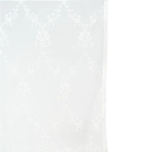 Pimlico Gordijn Amelia - Kant met Borduursels - Tunnelafwerking - Off-White - 50x75 cm - Pimlico wit