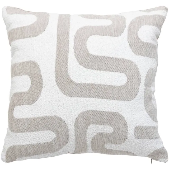Atmosphera Créateur d'intérieur® Kussen met afneembare hoes van jacquard-chenille SAFINA Beige lin