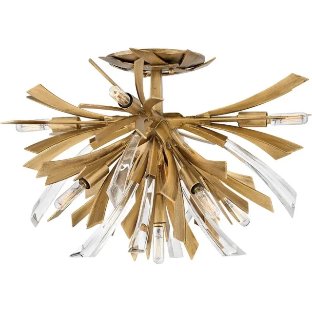 Hinkley/ Fredrick Ramond LED Plafondlamp Vida | 9X E14 Max 40W | Dimbaar | Burnished Gold Geen