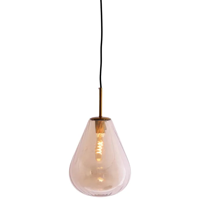 Light & Living Hanglamp (Ø25x32 cm) LEONA antiek brons+amber