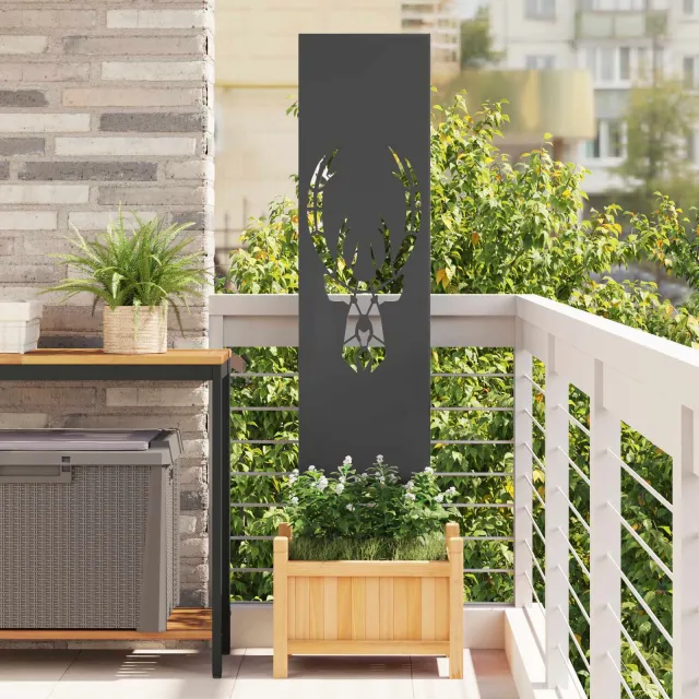 vidaXL Tuin Privacy Screen Zwart 32 x 140 cm Koudgewalst staal