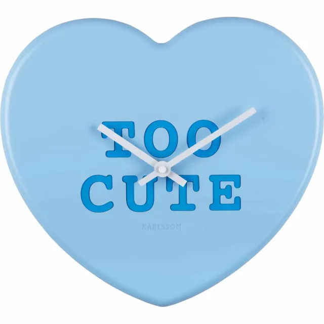 Karlsson Wandklok Heart Candy - Blauw - 30x6.2x27cm - Wandklok Scandinavisch