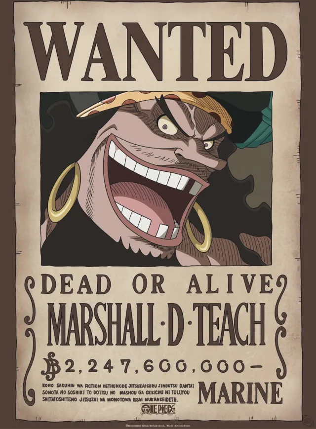 ABYSTYLE Poster One Piece - Wanted Blackbeard 38x52cm Divers