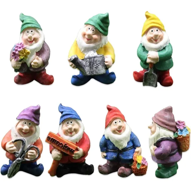 Cosensi Tuinkabouters voor Micro Landschap Decor, Mini Fee Tuin Beeldjes, Set voor Vakantie Festival Decoratie Meerdere kleuren