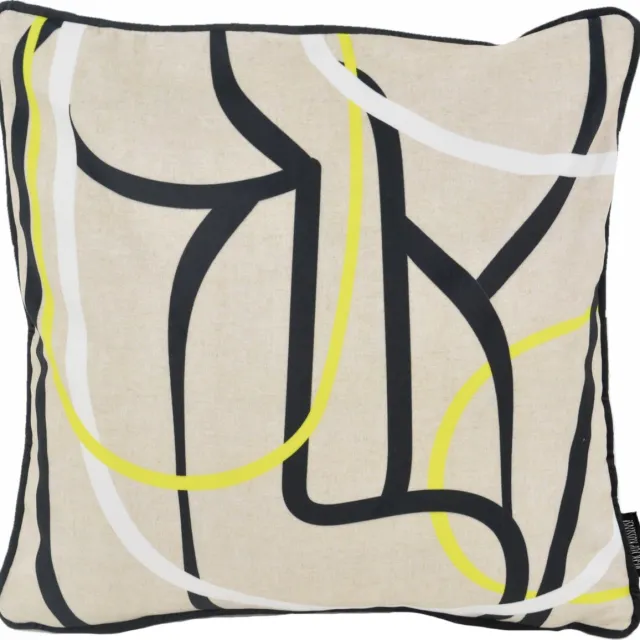 Gek op Kussens! Velvet Neon Kussenhoes | Fluweel / Polyester | 45 x 45 cm Geel/Zwart