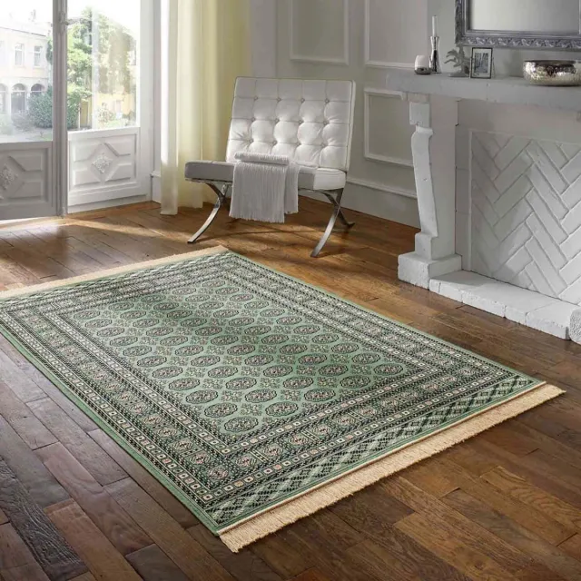 Tapeso Oosters tapijt - Regal Leonor donkergroen 67x105