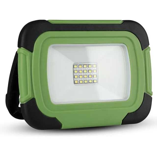 V-TAC VT-10-R Oplaadbare LED Schijnwerpers - Samsung - Groen+Zwart - IP44 - 10W - 700 Lumen - 6400K