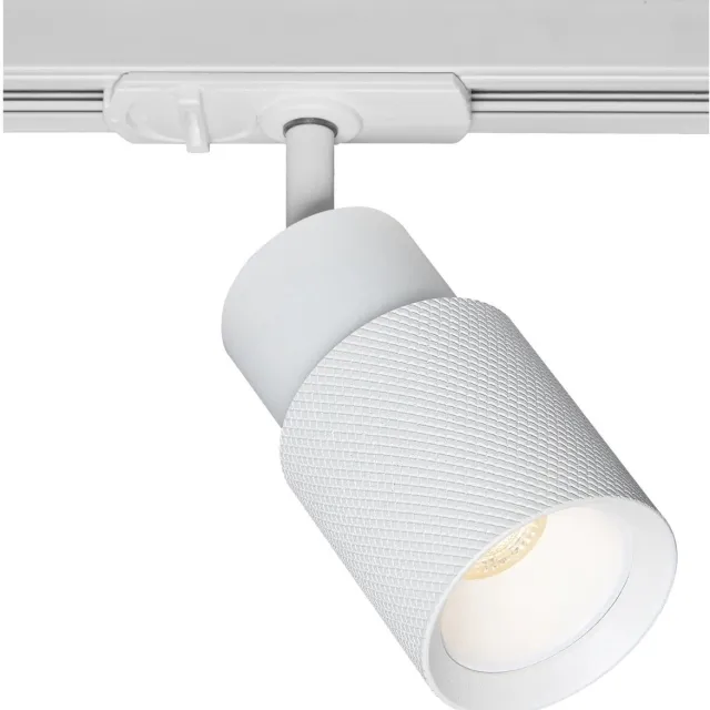 Fantasia Nysal railspot voor 1-fase trackrail, kantelbaar, wit aluminium, GU10 fitting, dimbaar, lichtbron niet inbegrepen