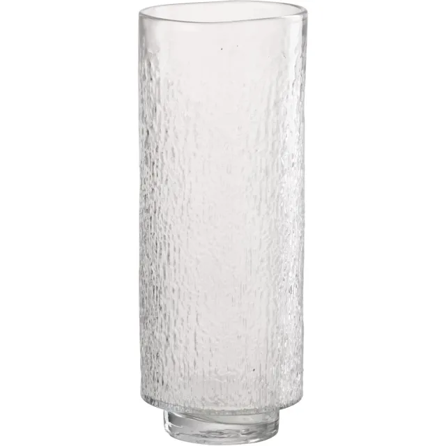 J-Line vaas Cilinder Reliëf - glas - transparant - large