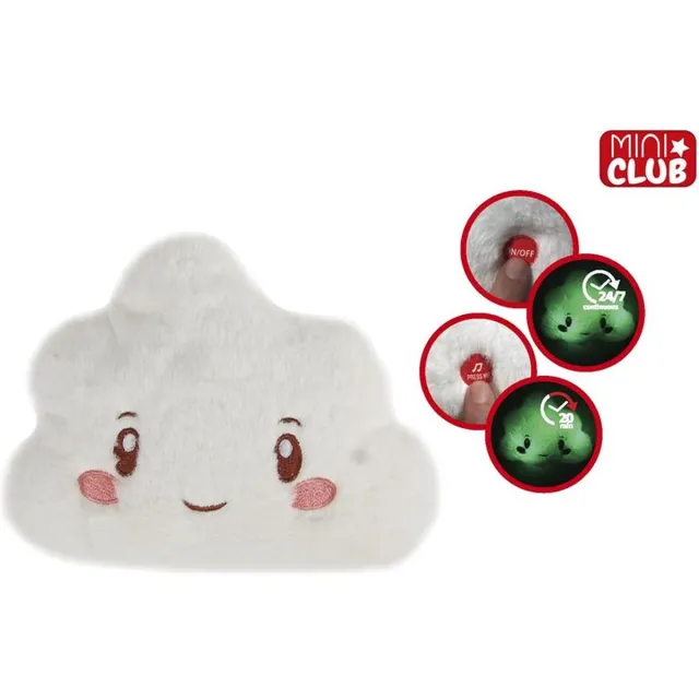 Mini Club Nachtlamp Cloud pluche Mini Club wit