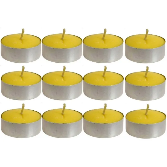Decoris Citronella waxinelichtjes / theelichtjes - 30x stuks - geel - citrusgeur - geurkaars