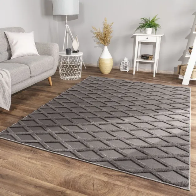 TT Home Woonkamertapijt eetkamer kortpolig Scandinavisch 160 x 220 cm Rechthoek 160 x 220 cm Rechthoek antraciet