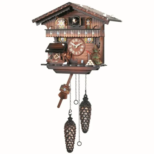 Engstler 440_Q - Koekoeksklok - Kwarts - Notenhout - 26 cm Bruin