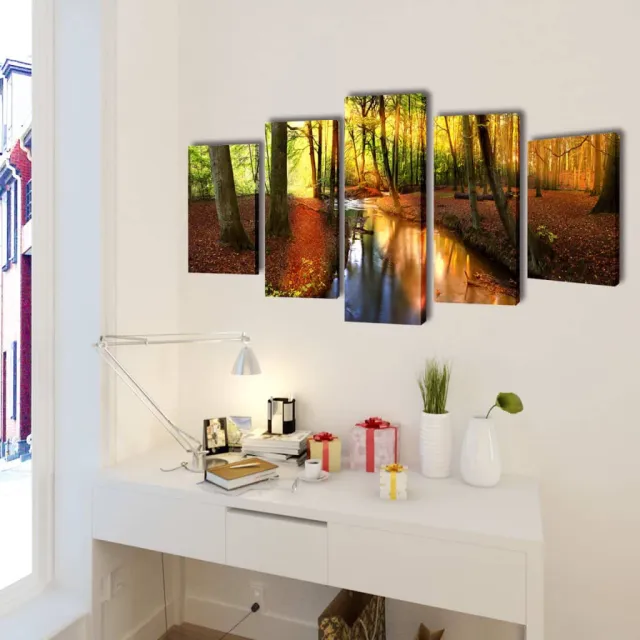 vidaXL Wandprintset bos 200 x 100 cm Meerkleurig
