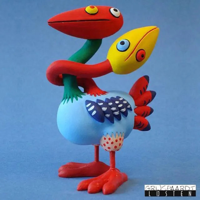 rené Windig Renée Windig beeld - VOGEL 2 - 12cm multicolor