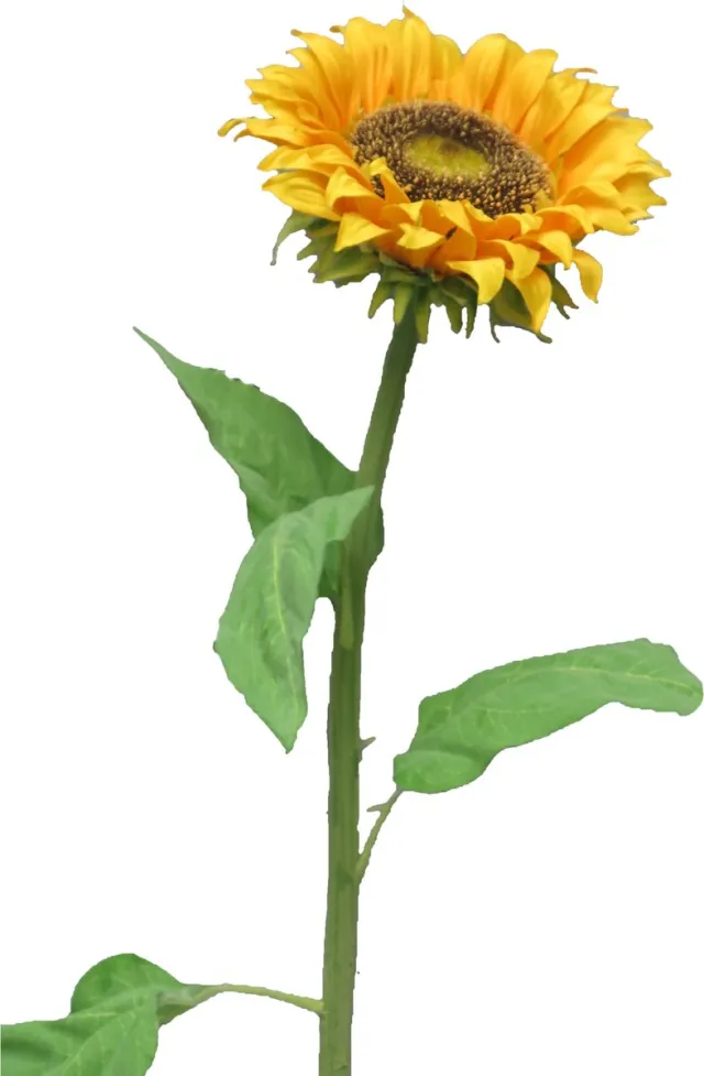 Bellatio Design Kunstbloem Zonnebloem Helianthus - 77 cm - losse steel - kunst zijdebloem Geel