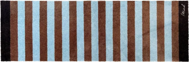 Mad About Mats DUA - deurmat/badmat - strepen -droogloop/touch - wasbaar - 50x150 bruin, blauw