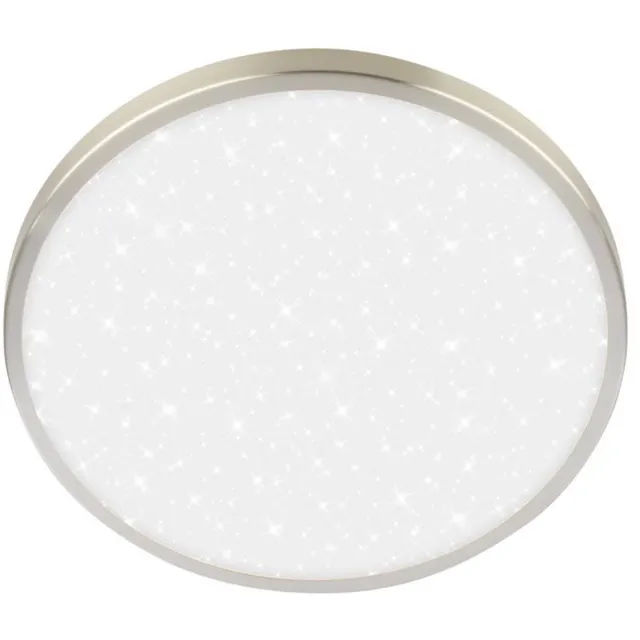 B.K.Licht BRILONER Competo - LED Plafondlamp - sterrenhemel effect - nikkel - melkachtig lichtoppervlak - neutraalwit licht - Ø24cm Nikkel mat