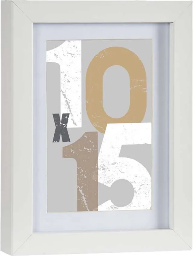 Arte r Houten fotolijst - wit - 13 x 18 cm - fotolijstje - met passe-partout - decoratie