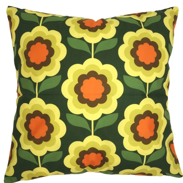 De Kussenkraam Retro Seventies stijl kussenhoes Honey groen 45 x 45 cm| Exclusief binnenkussen