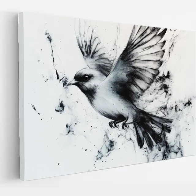 Saammp Canvas Schilderij - Abstracte vogel - Natuur - Dieren - 60x40 - Foto op canvas - Wanddecoratie - Muurdecoratie Woonkamer - Slaapkamer decoratie - Canvas Print Multicolor