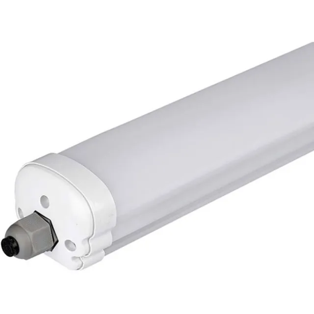 V-TAC LED diffuser armatuur vochtbestendig armatuur garage armatuur high-bay armatuur plafondlamp, wit kunststof, spatwaterdicht, 36W 4320lm 4000K neutraal wit, L 120 cm